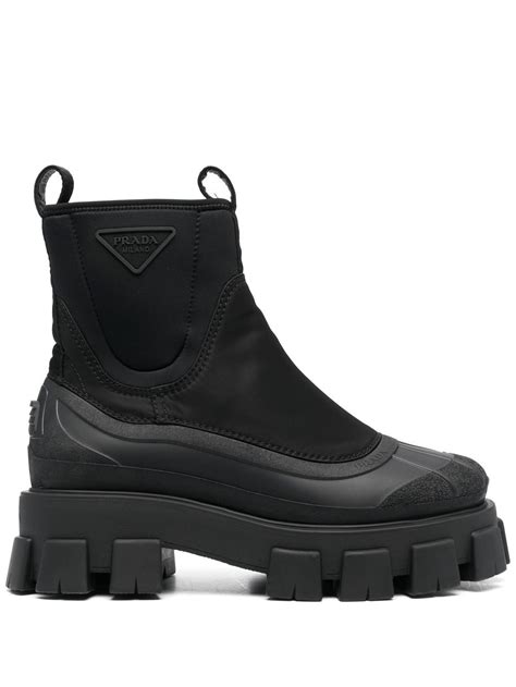 prada orange ankle boots|prada monolith gabardine boots.